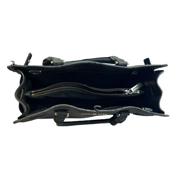 Michael Kors Black Dillon Saffiano Leather Gold EW Satchel Bag Purse - Picture 7 of 11